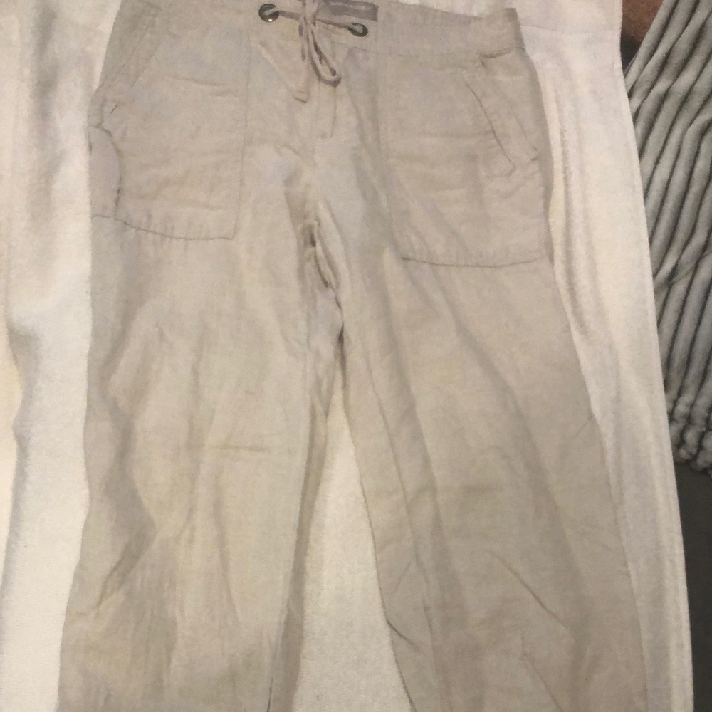 Banana republic linen blend, Martin fit wide, leg pants